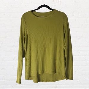 CLEARANCE AE Soft & Sexy ribbed plush chartreuse sweater